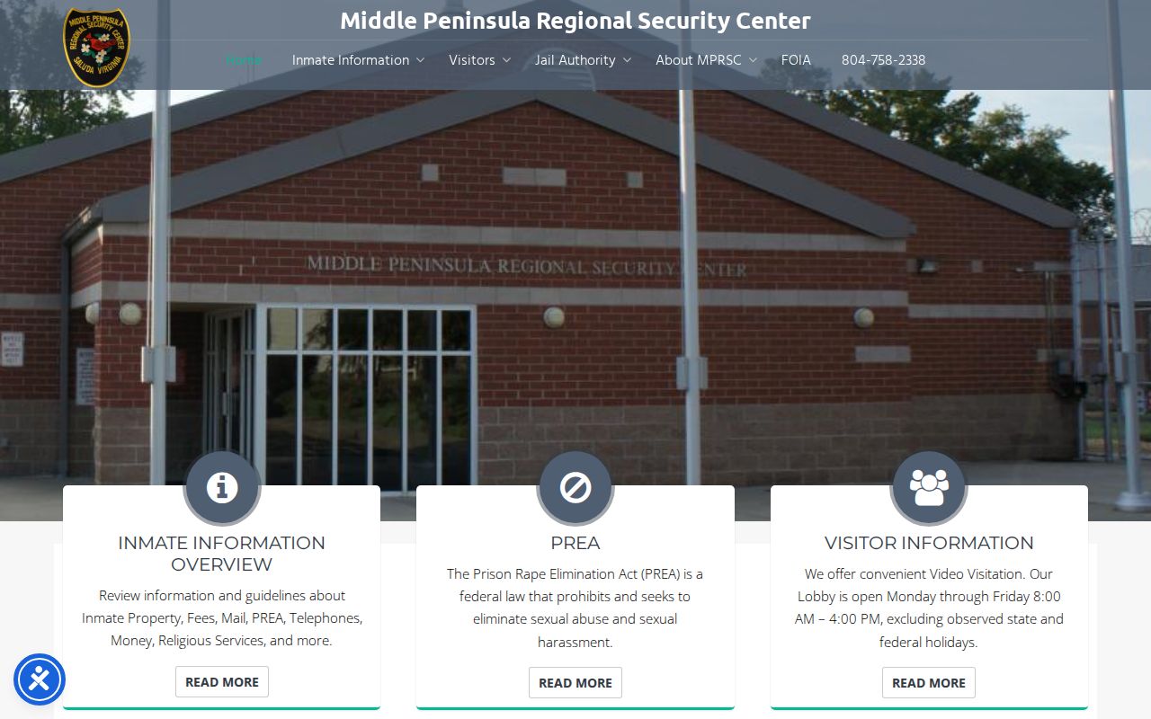 Regional custody center information for people arrested in West Point